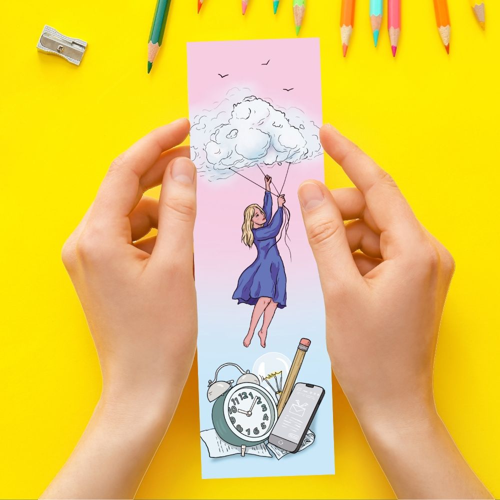 Закладка Девушка на облаке