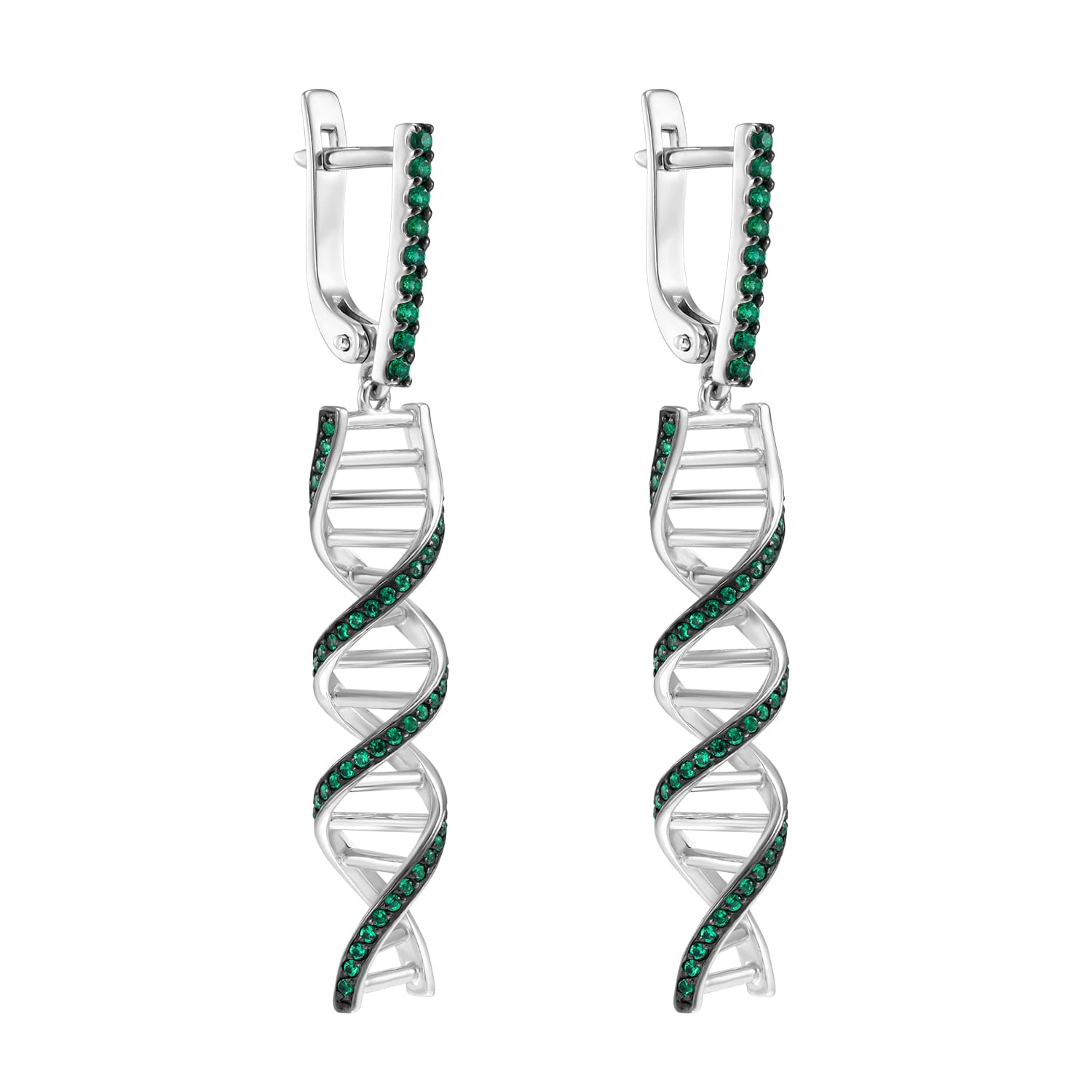 Серьги ДНК (длинные как колье, английский замок)