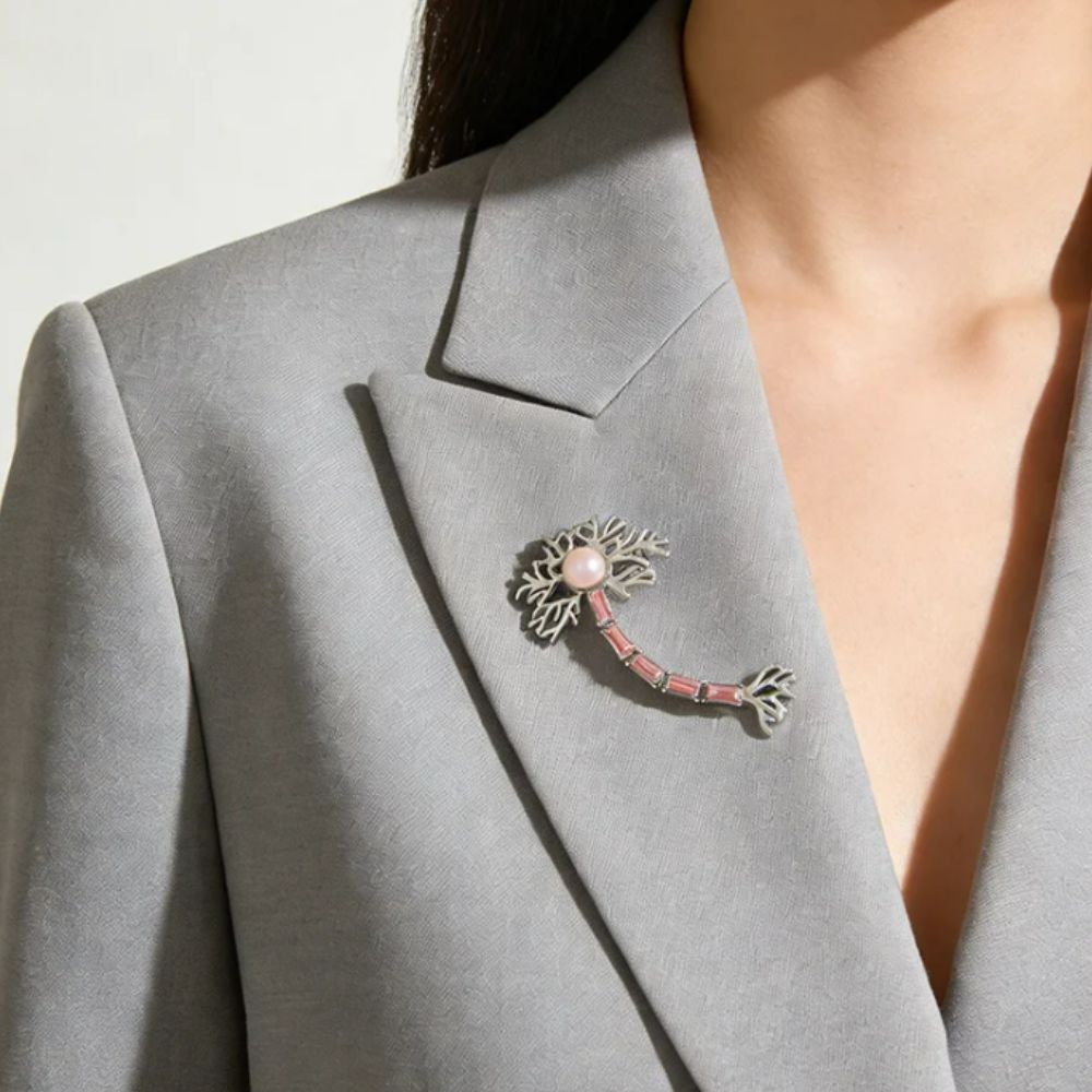 Брошь из цинкового сплава Нейронные связи