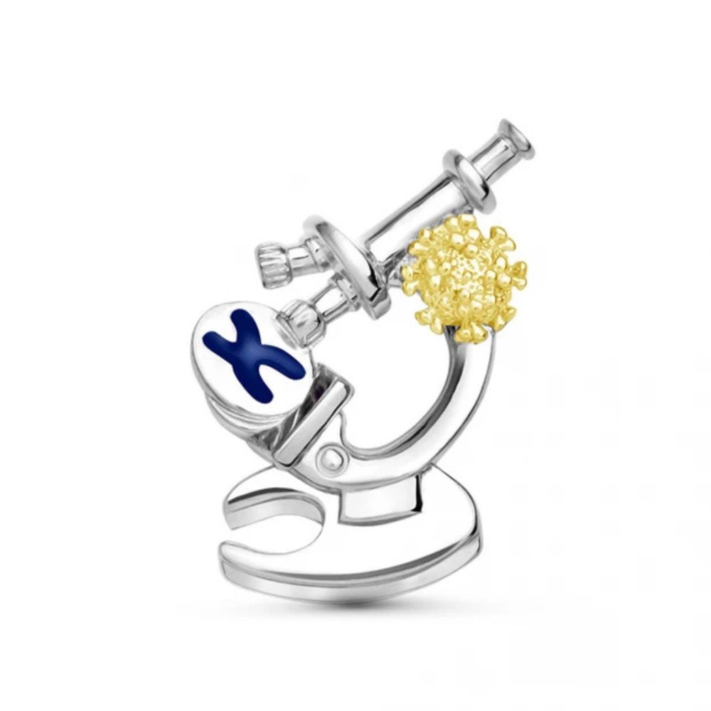 Брошь из цинкового сплава Микроскоп вирусолога 